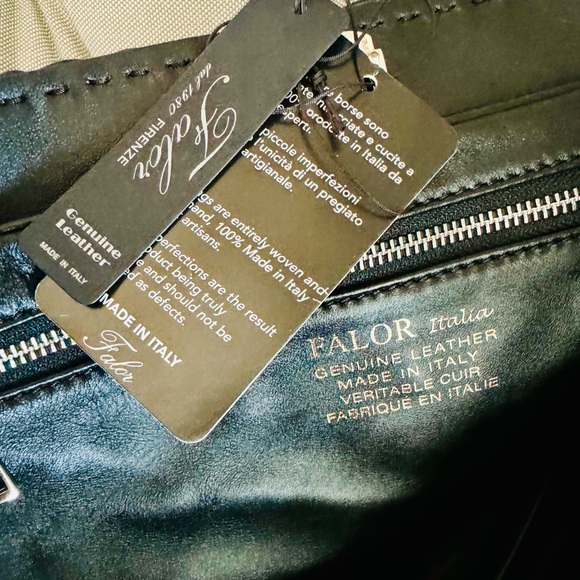 Falor designer black genuine leather tote - Picture 3 of 9